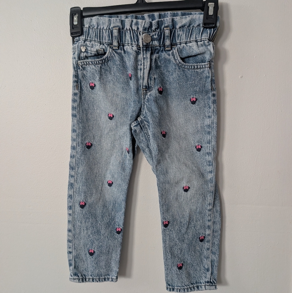 Baby Gap Disney Girls Minnie Mouse Embroidered Just‎ Like Mom Jeans